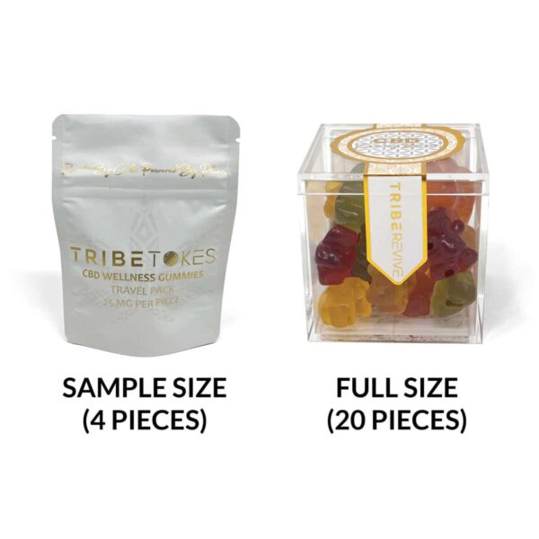 Sample size vs full size gummies from TribeTokes