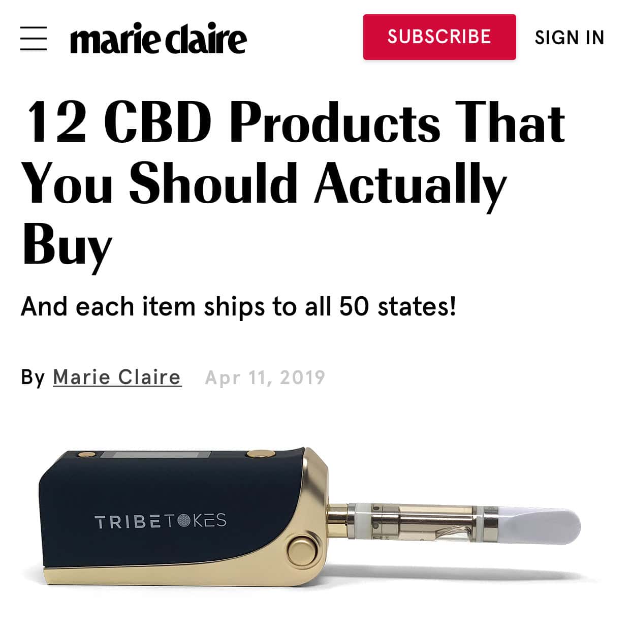 TribeTokes Saber in Marie Claire