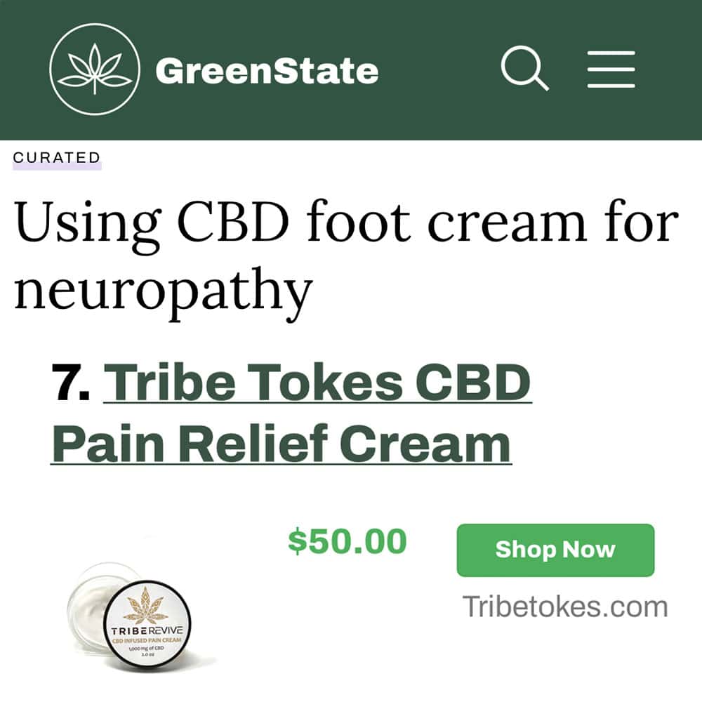 Greenstate Pain Cream Square from TribeTokes