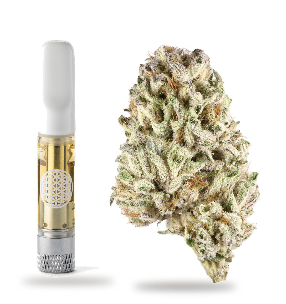 Biscotti strain: vape cartridge and cured flower nug