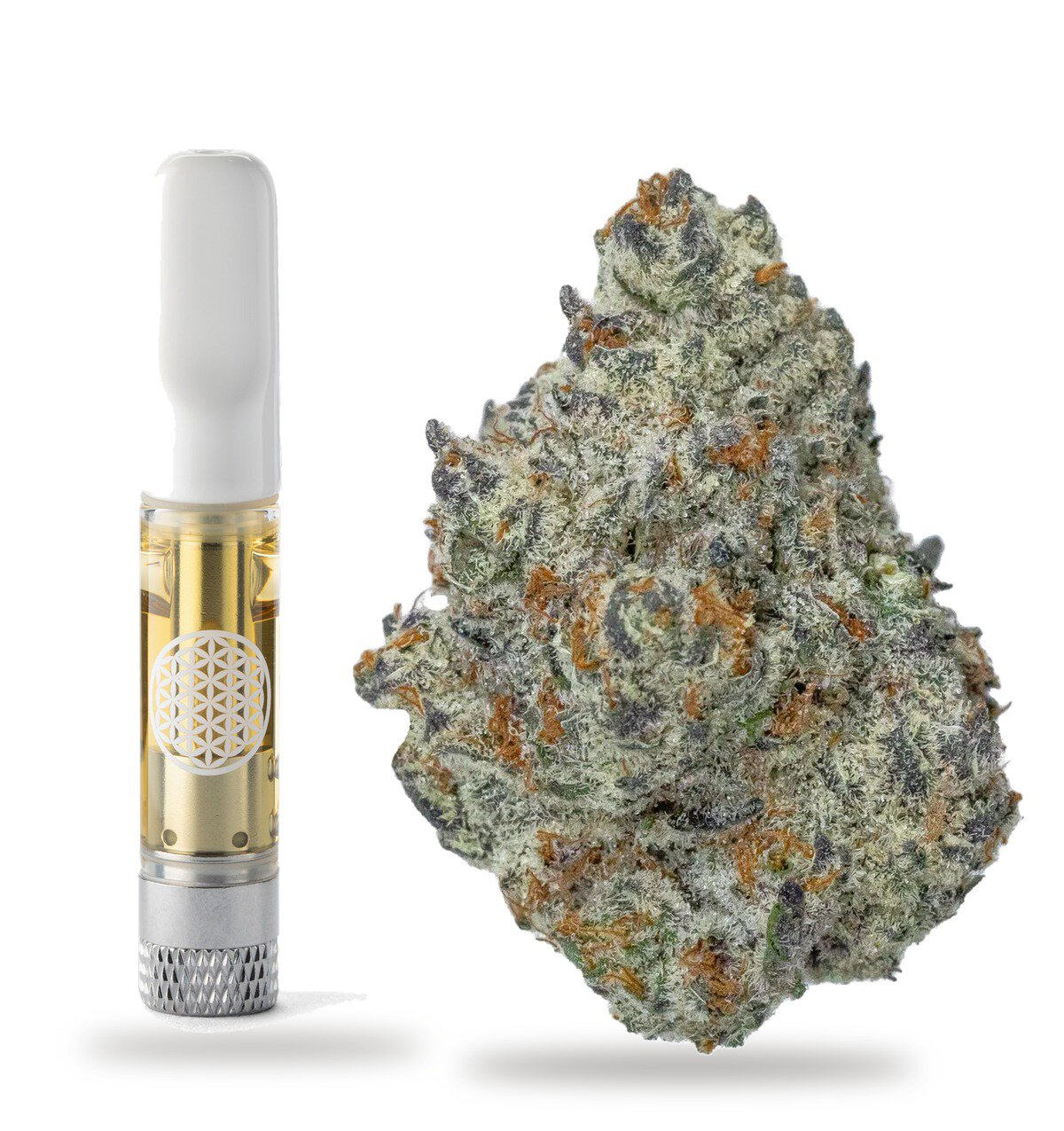Ice Cream Cake strain: vape cartridge and cured flower nug