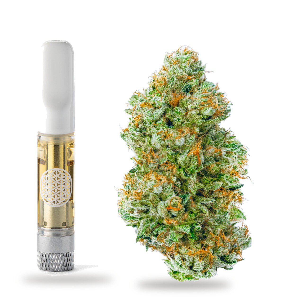 London Pound Cake strain: vape cartridge and cured flower nug