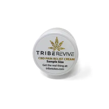 Travel-size jar of TribeRevive CBD Pain Relief Cream