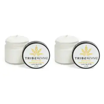 Two jars of TribeRevive Delta 8 THC Pain Relief Cream, 1,000mg each (2-pack)