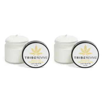 Two jars of TribeRevive Delta 8 THC Pain Relief Cream, 1,000mg each (2-pack)